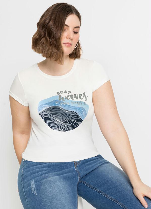 Queima Estoque - T-Shirt com Estampa Mar Branca 3