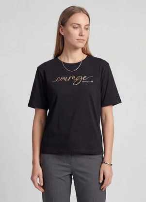 Infinita Cor - T-Shirt Cropped Feminina com Estampa Preto - INFINITA COR