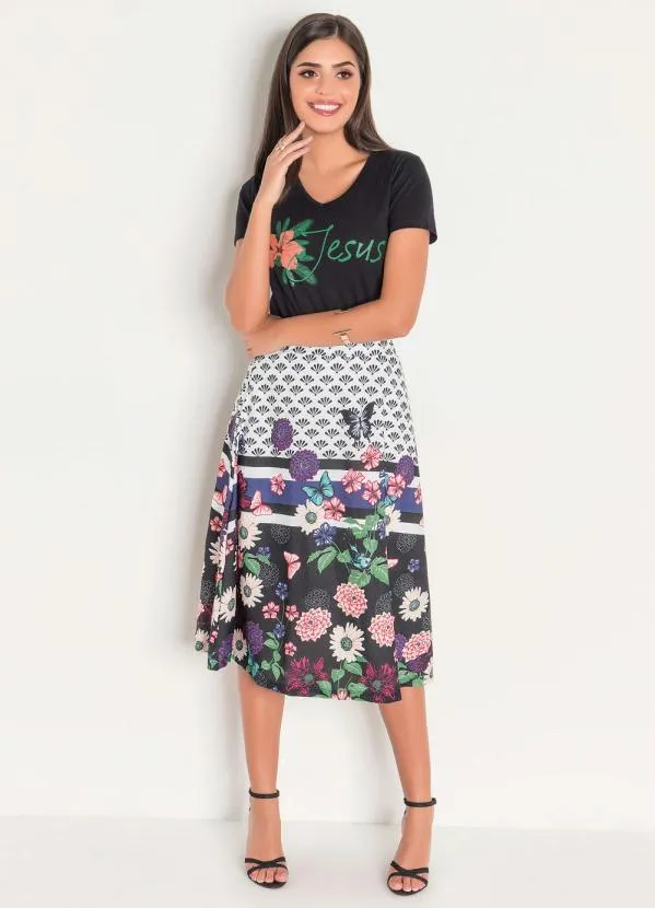 Rosalie - T-Shirt Decote V Preta 4