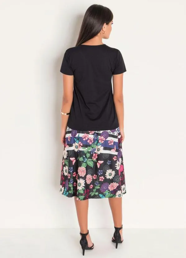 Rosalie - T-Shirt Decote V Preta 5