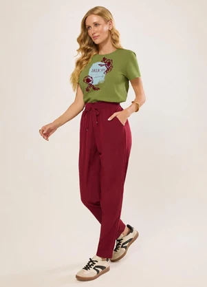 Naguchi - T-Shirt Delicate Flocado Verde Cacto - NAGUCHI