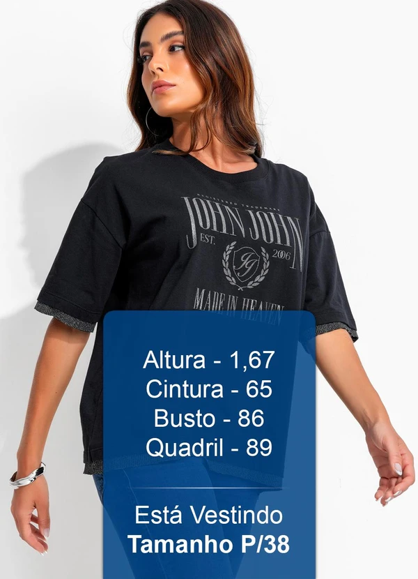 John John - T-Shirt Double Shine Jj Preto 6