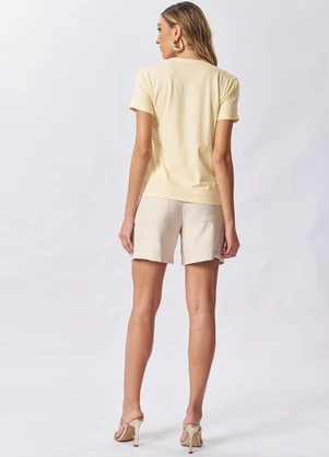 Doce Trama - T-Shirt em Meia Malha Amarelo - DOCE TRAMA