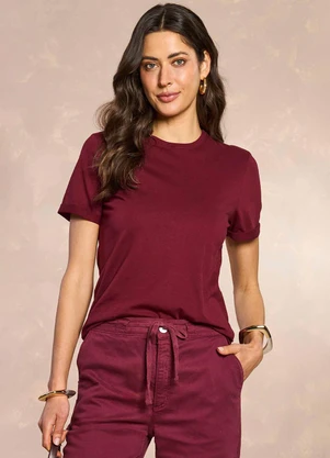 Doce Trama - T-Shirt em Meia Malha Roxo - DOCE TRAMA