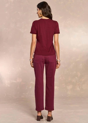 Doce Trama - T-Shirt em Meia Malha Roxo - DOCE TRAMA