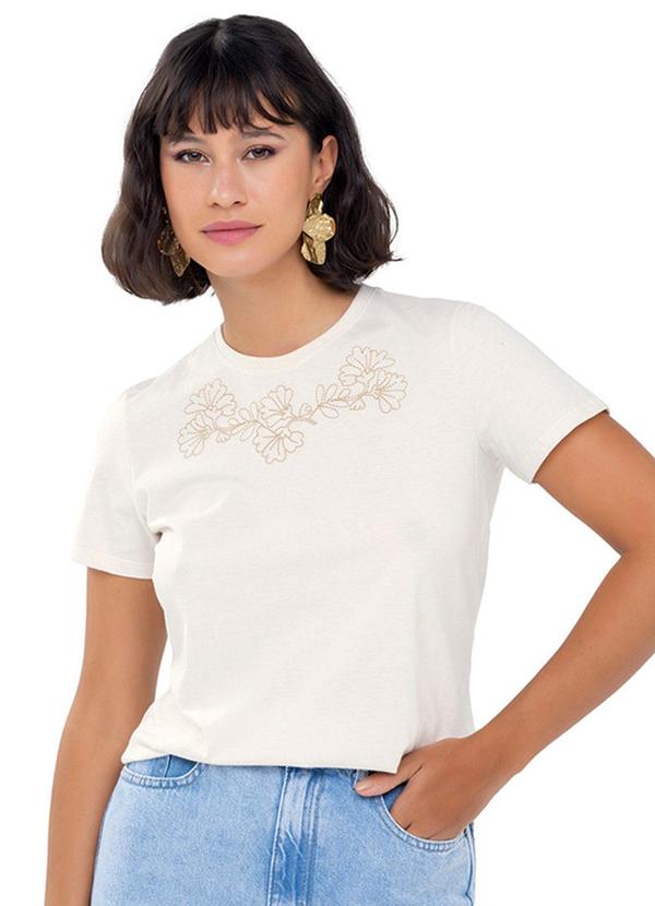 Rezzato - T-Shirt Estampada Folhagens Adulto Branco