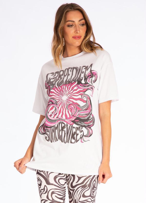 Briard - T-Shirt Estampada Vibrações Branco