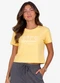 Minty - T-Shirt Femina Cropped Meia Malha Azul - variação: Amarelo