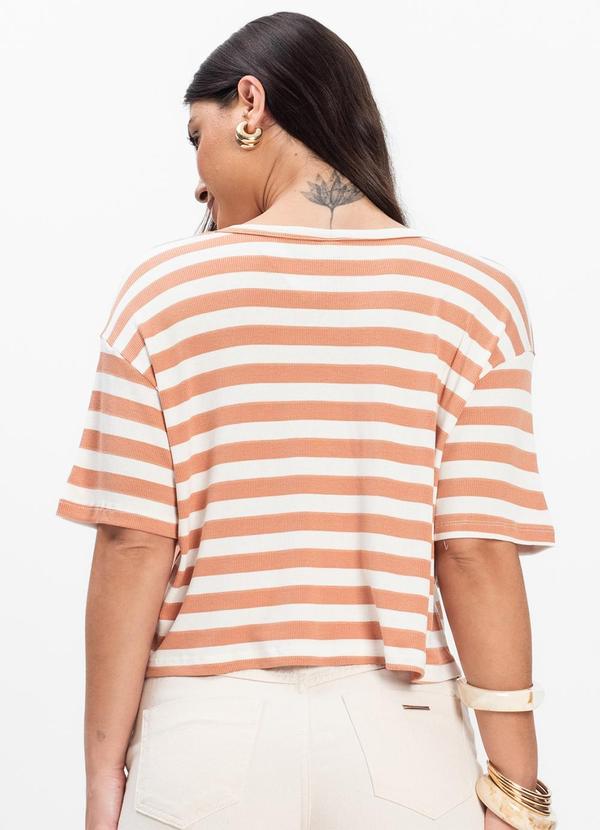 Infinita Cor - T- Shirt Feminina Canelada Marrom 2