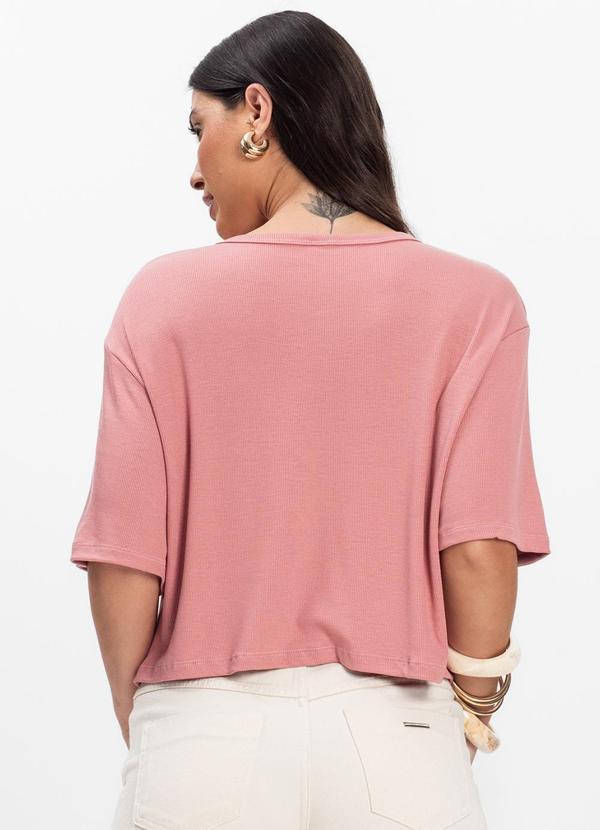 Infinita Cor - T- Shirt Feminina Canelada Rosa 2
