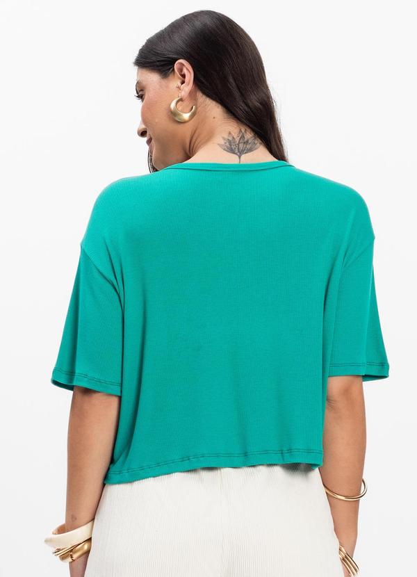 Infinita Cor - T- Shirt Feminina Canelada Verde 2