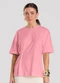 Dianna - T- Shirt Feminina com Aplique de Aviamento Rosa - variação: Rosa