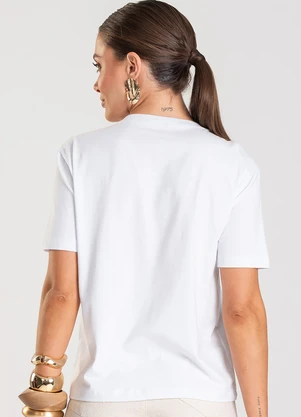 Dianna - T- Shirt Feminina com Detalhe em Nó Branco - DIANNA