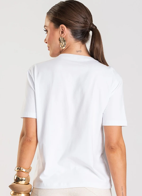 Dianna - T- Shirt Feminina com Detalhe em Nó Branco 2