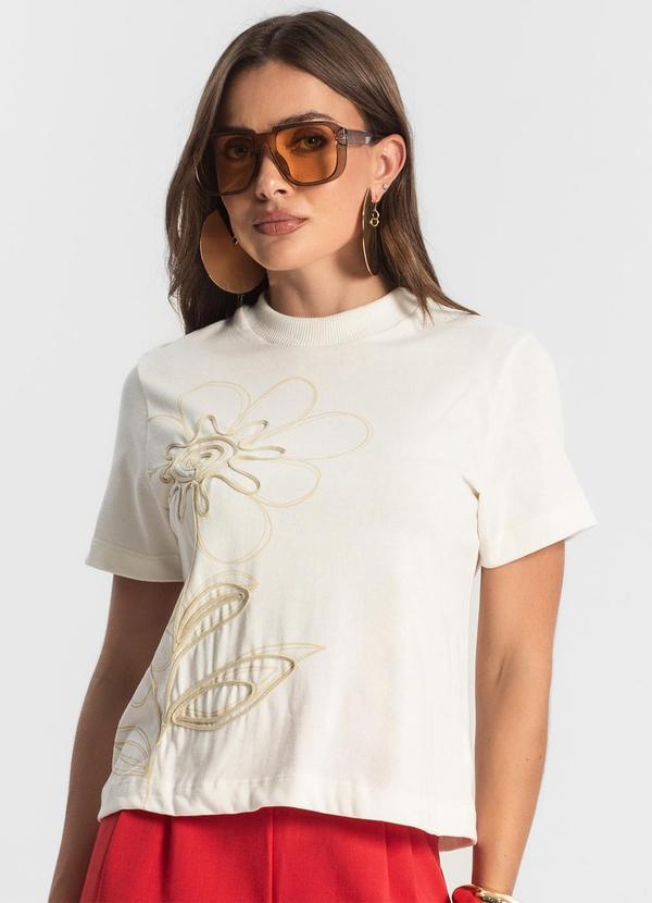 Endless - T- Shirt Feminina com Detalhes Bege 4