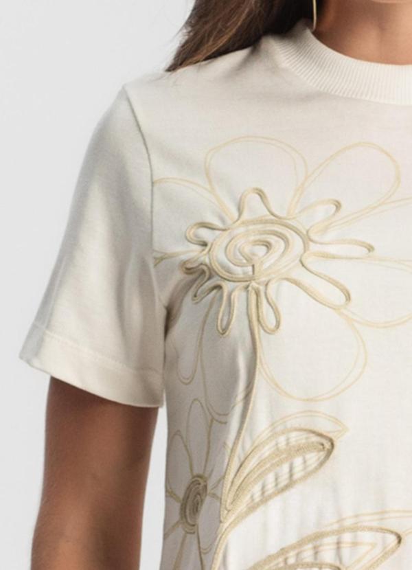 Endless - T- Shirt Feminina com Detalhes Bege 5