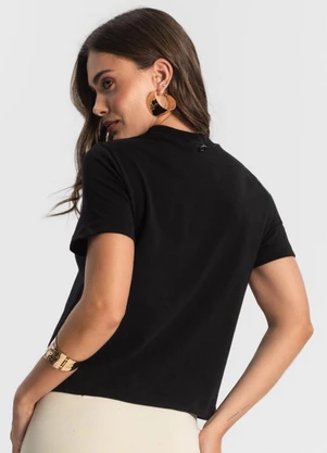 Endless - T- Shirt Feminina com Detalhes Preto - ENDLESS