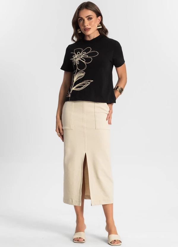 Endless - T- Shirt Feminina com Detalhes Preto 3