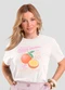 Dianna - T-Shirt Feminina com Estampa de Frutas Cinza - variação: Bege
