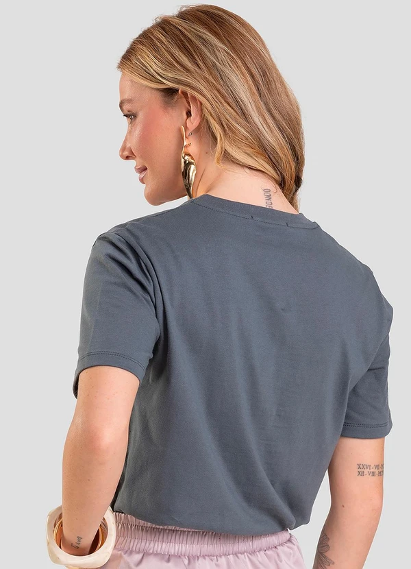Dianna - T-Shirt Feminina com Estampa de Frutas Cinza 2