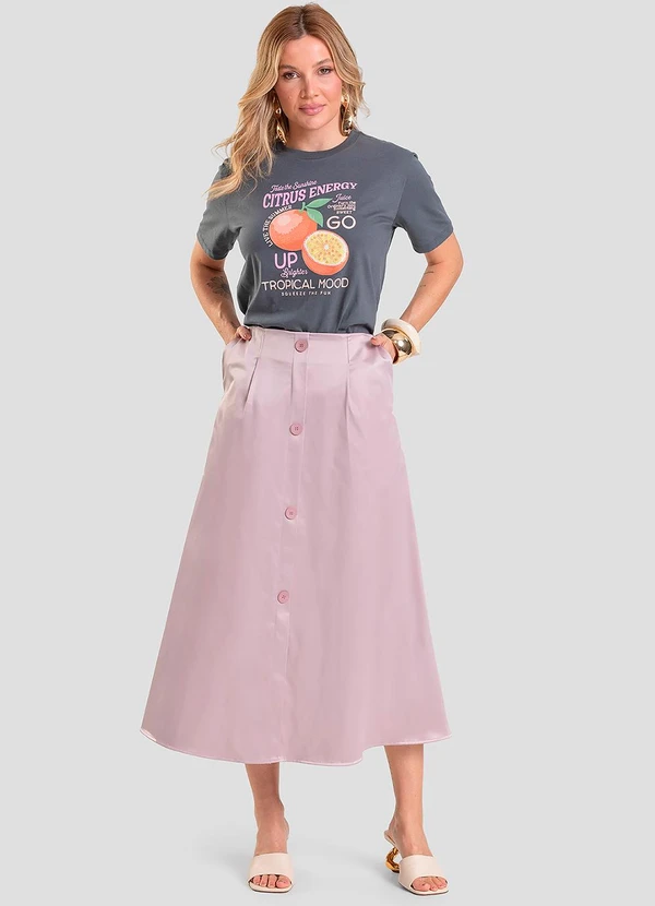 Dianna - T-Shirt Feminina com Estampa de Frutas Cinza 3