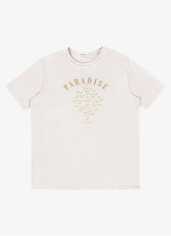 Endless - T Shirt Feminina com Estampa Localizada Bege