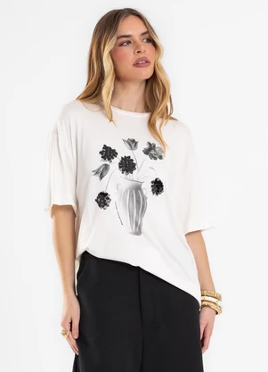 Endless - T Shirt Feminina com Estampa Localizada Bege - ENDLESS
