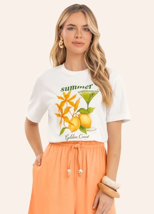 Endless - T Shirt Feminina com Estampa Localizada Bege - ENDLESS