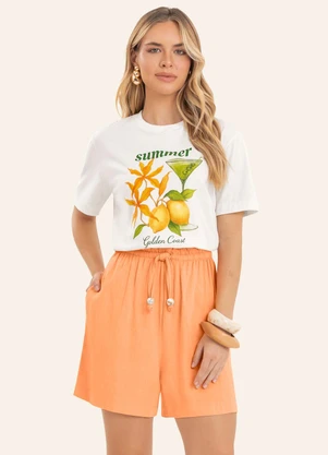 Endless - T Shirt Feminina com Estampa Localizada Bege - ENDLESS