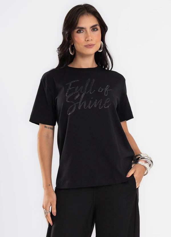 Endless - T Shirt Feminina com Estampa Localizada Preto