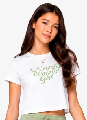 Minty - T Shirt Feminina com Foil Branco - MINTY