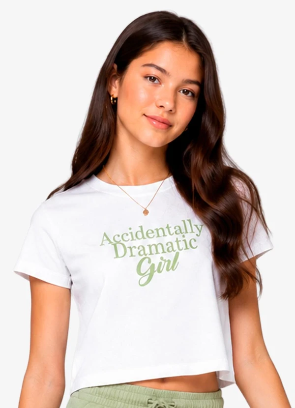 Minty - T Shirt Feminina com Foil Branco