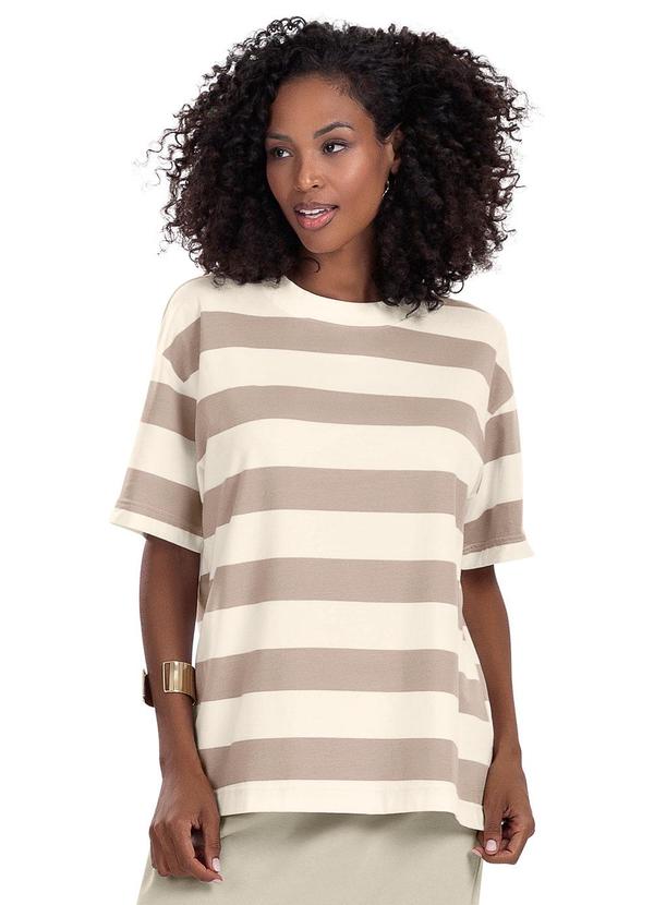 Rovitex - T- Shirt Feminina Cotton Leve Marrom