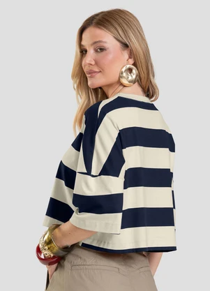 Dianna - T- Shirt Feminina Cropped Azul - DIANNA
