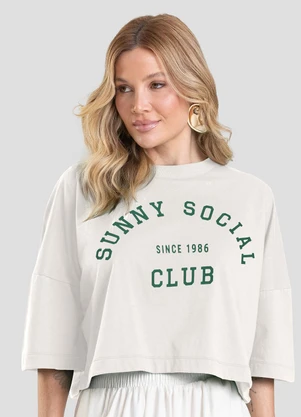 Dianna - T- Shirt Feminina Cropped Bege - DIANNA