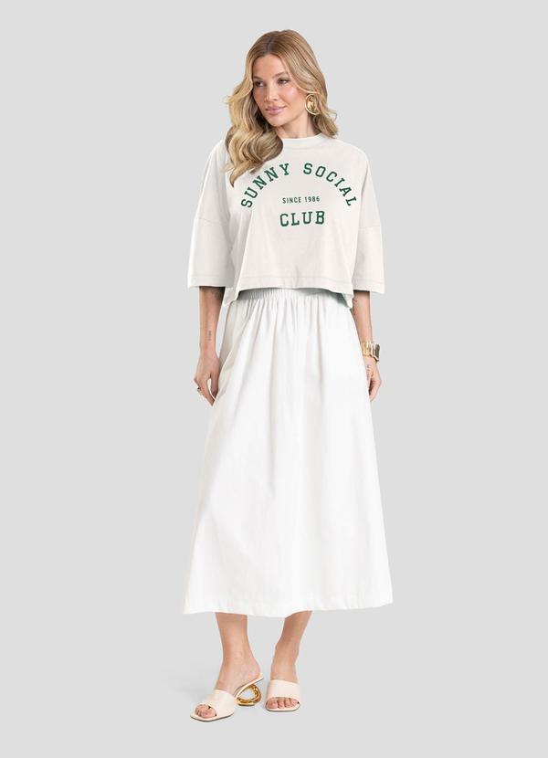 Dianna - T- Shirt Feminina Cropped Bege 3