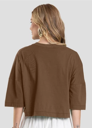 Dianna - T- Shirt Feminina Cropped Marrom - DIANNA