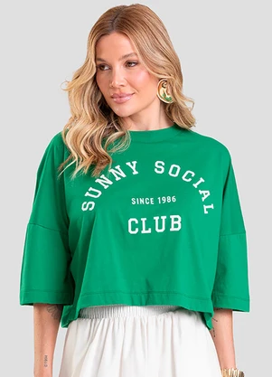 Dianna - T- Shirt Feminina Cropped Verde - DIANNA