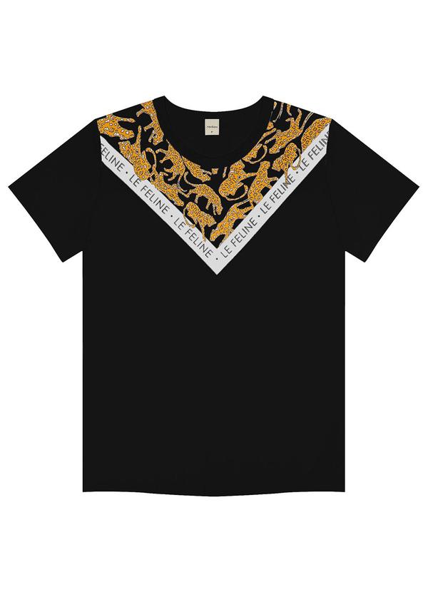 Rovitex - T- Shirt Feminina Detalhada Rovitex Preto
