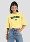 Dianna - T-Shirt Feminina em Meia Malha Brasil Amarelo - variação: Amarelo