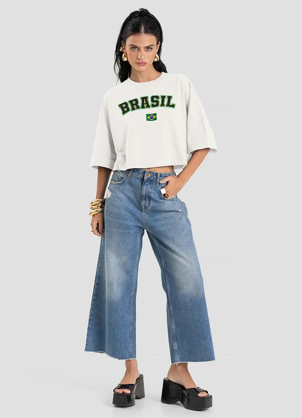 Dianna - T-Shirt Feminina em Meia Malha Brasil Bege 3