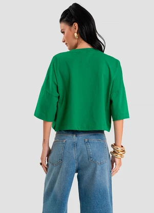 Dianna - T-Shirt Feminina em Meia Malha Brasil Verde - DIANNA