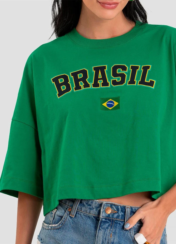 Dianna - T-Shirt Feminina em Meia Malha Brasil Verde 4
