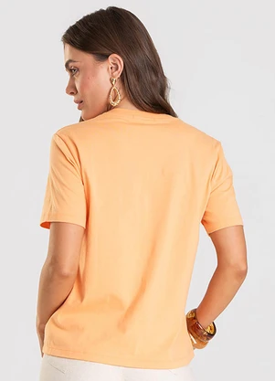 Dianna - T-Shirt Feminina em Meia Malha Laranja - DIANNA