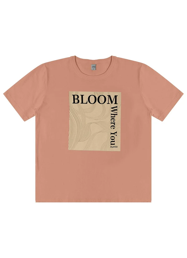 Rovitex - T- Shirt Feminina em Meia Malha Marrom