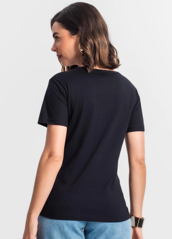 Select - T-Shirt Feminina Estampada Preto 2
