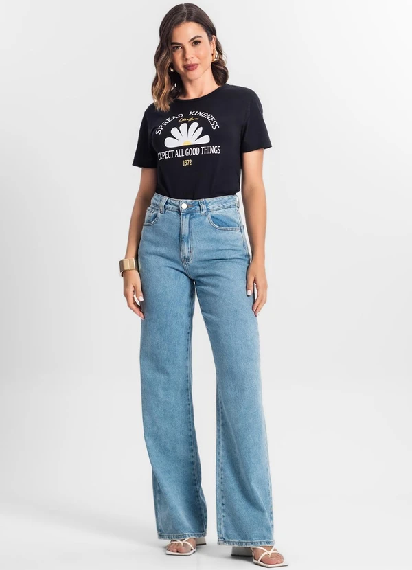 Select - T-Shirt Feminina Estampada Preto 3