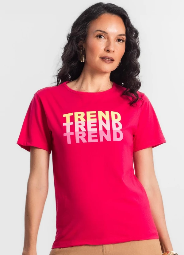 Select - T-Shirt Feminina Estampada Rosa