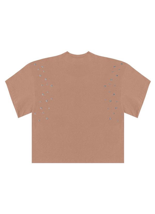 Endless - T- Shirt Feminina Gola Alta em Malhão Marrom