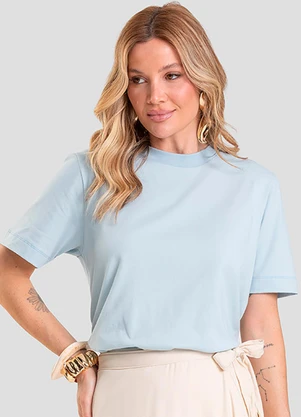 Dianna - T- Shirt Feminina Lisa Azul - DIANNA